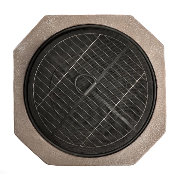 Centurion Supports Fireology BOGOTA Bold Garden and Patio Multi-function Heater, Fire Pit, Brazier and Barbecue with Eco-Stone Rock Finish and Cover
