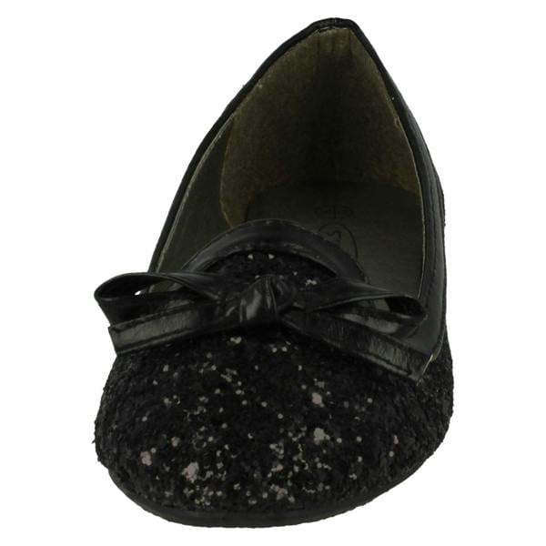 Spot On Girls Spot On Glitter Bow Detail Flats