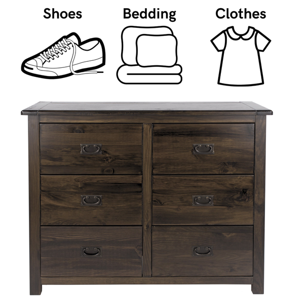 Core Products Boston 3 + 3 Wide Chest of Drawers
