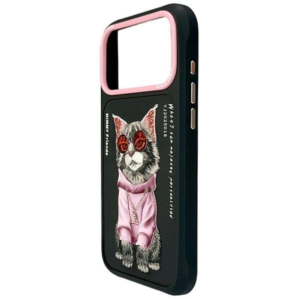 Nimmy Friends Nimmy Glasses Cool Cat Case with MagSafe for iPhone 17 Pro 6.3" Black Pink - N-YJ-IP17-018