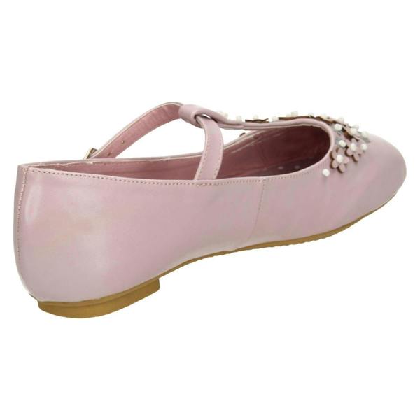 Spot On Girls Spot On Flat T-Bar Flower Trim Shoes