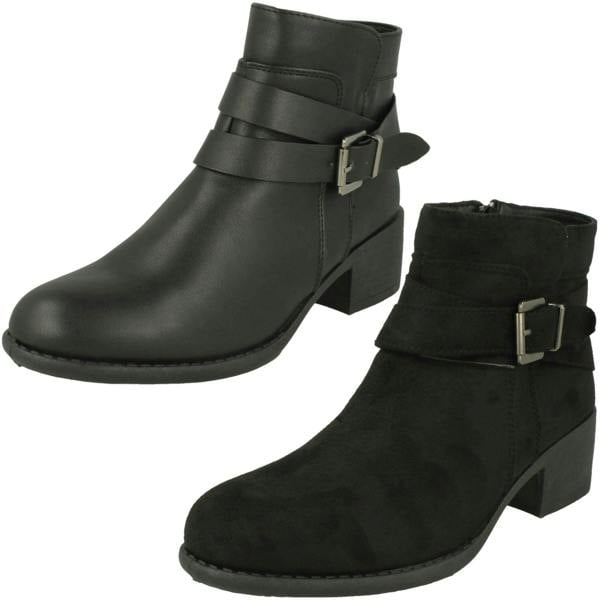 Spot On Ladies Spot On Heeled Ankle Boots F51166