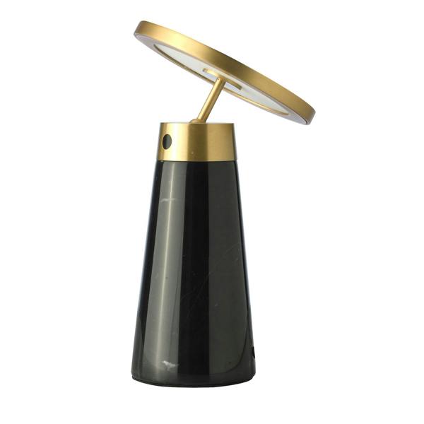 Angel Cerdá Table Lamp in Black Marble and Golden Steel 8028