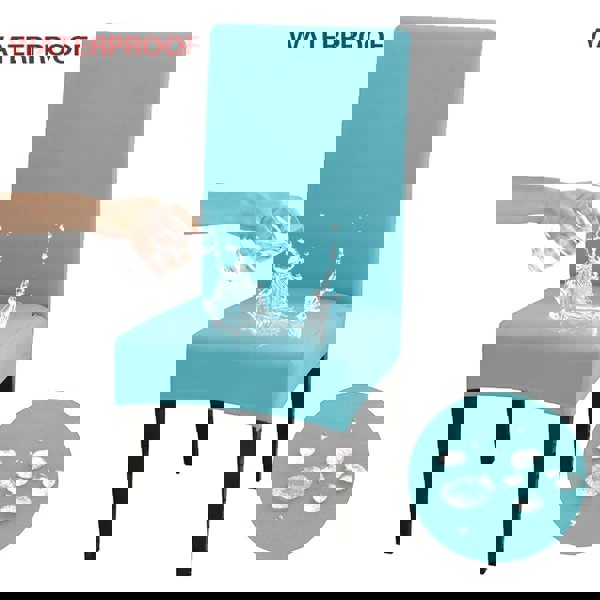 Anyseat Chair Cover Sky Blue with Anti-Dirt and Waterproof Elastic Material for Dining Room Kitchen Wedding Hotel Banquet Restaurant