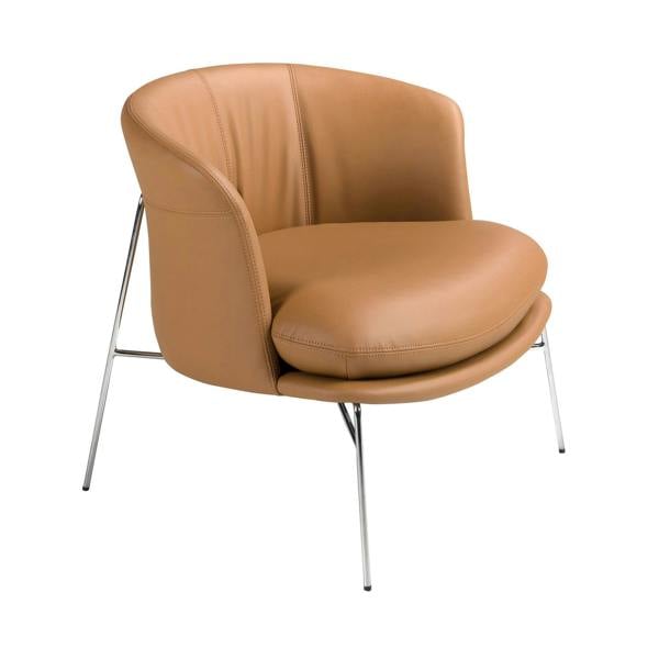 Angel Cerdá Armchair upholstered in brown leatherette 5192