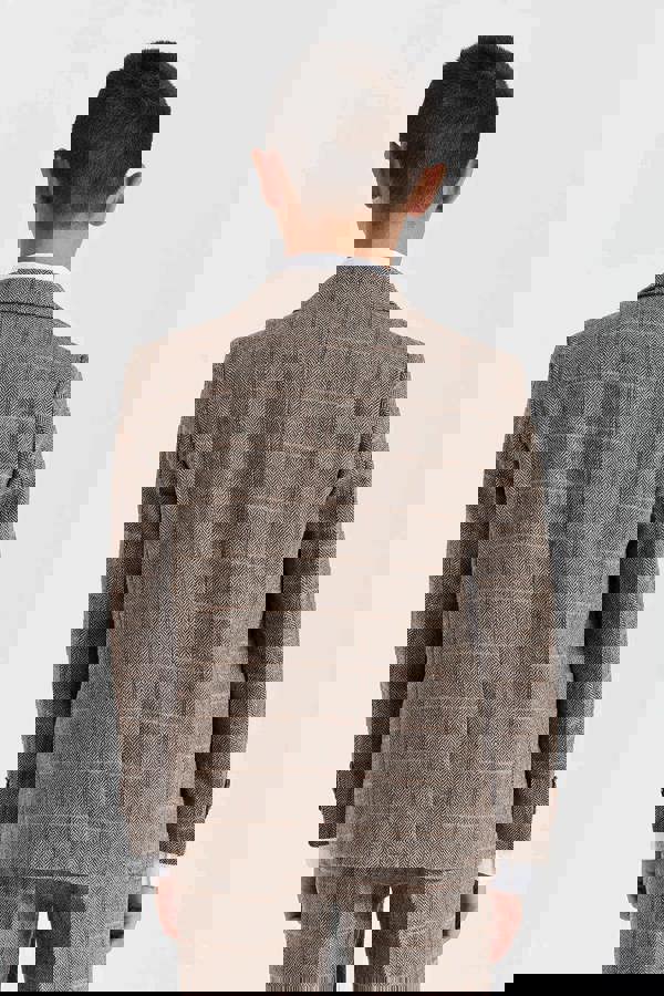 Paul Andrew Harris - Boys Brown 3 Piece Wool Blend Tweed Suit