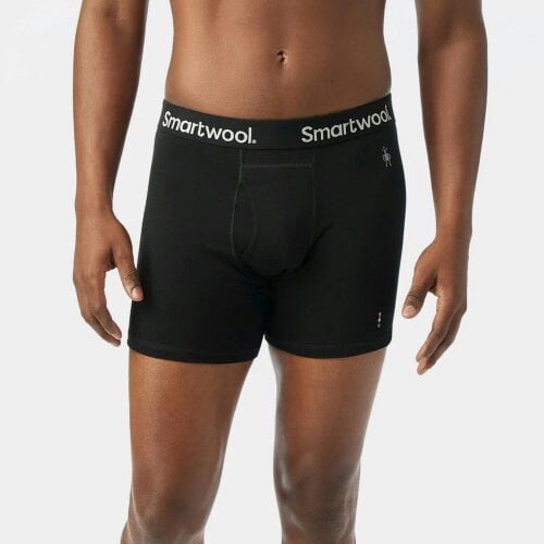 Smartwool Mens Merino Boxer Brief Boxed Underwear Travel Base Layer Black