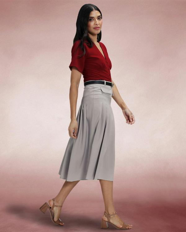 HotSquash Pleated Utility Style Skirt
