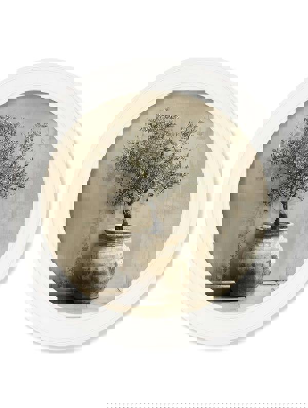 Exceptional Art The Olive Tree - Oxford Strong White round frame