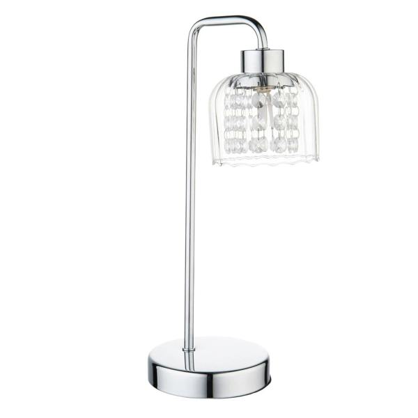 Yarrow Polished Chrome & Glass Table Lamp
