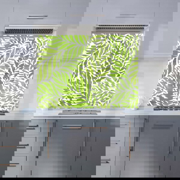 Warren Reed - Designer Green Leaf Pattern Kitchen Splashback
