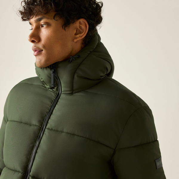 Regatta Mens Marek Short Padded Jacket - Dark Khaki/Black