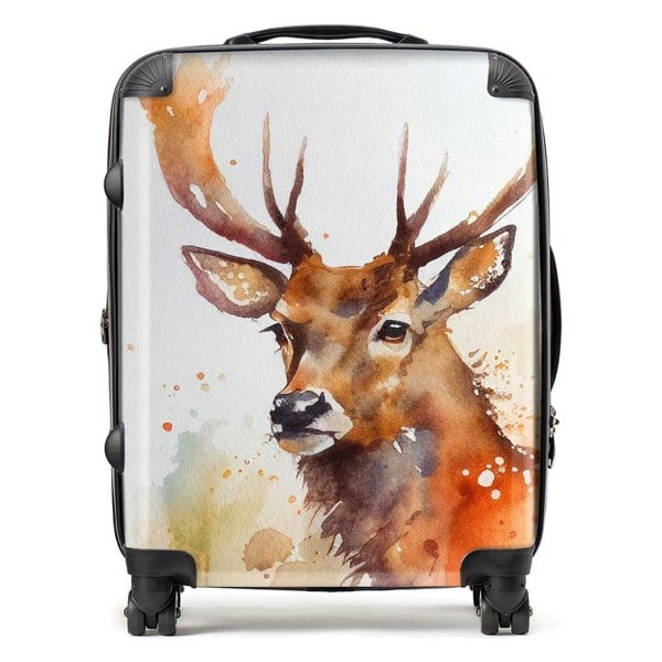 Warren Reed Majestic Stag Watercolour Suitcase