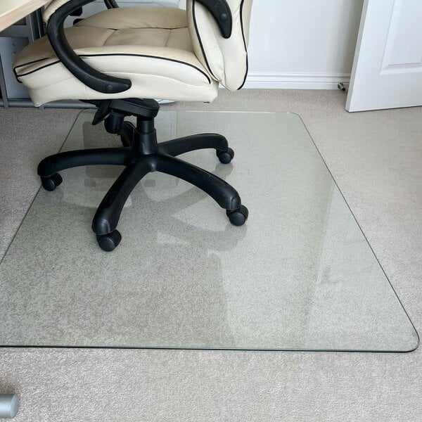 Marvelux Tempered Glass Chair Mat for All Carpet Thicknesses & Hard Floors