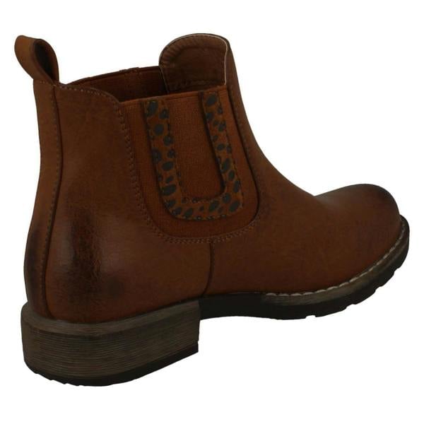 Spot On Ladies Spot On Chunky Low Heel Ankle Boots F51020