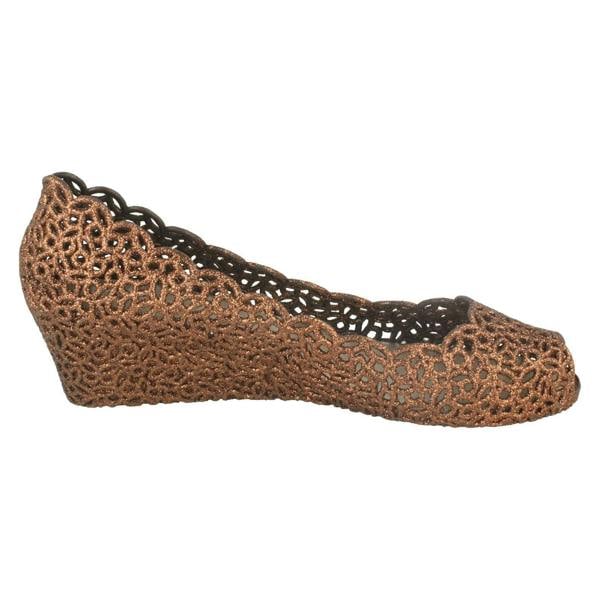 Savannah Ladies Savannah Slip On Open Toe Ballerina Style Wedge Shoes