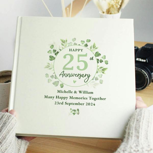 Personalised Botanical Anniversary Photo Album - lifestyle shot