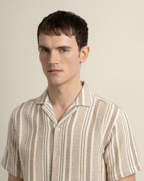 Larsson & Co Olsen - Waffle Stripe Short Sleeve Shirt