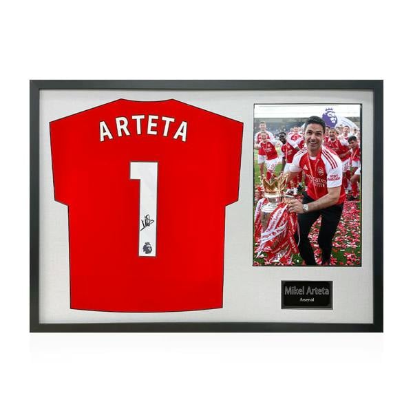 Mikel Arteta Signed Arsenal Champions Shirt Classic Frame