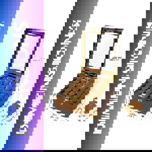 Rafaelo Mobilia 6 Slot Watch Lockable Storage Box Brown