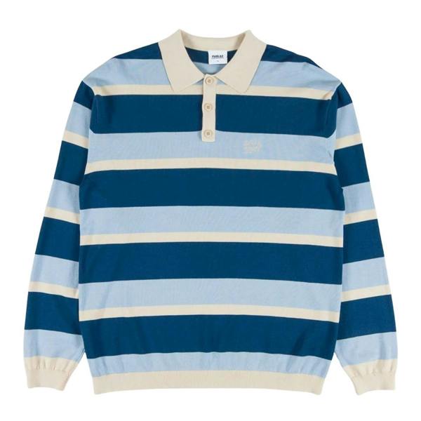 Parlez Pipe Lagoon Blue Long Sleeve Polo Shirt