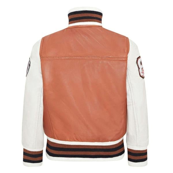 Infinity Leather Kids Letterman Leather Varsity College Bomber Jacket 3-13 yrs