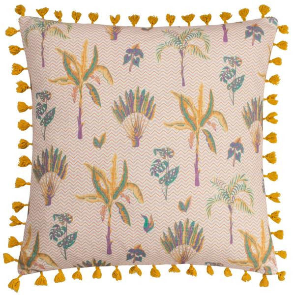 Furn Chamae Tassel Floral Cushion Cover - Coral - 