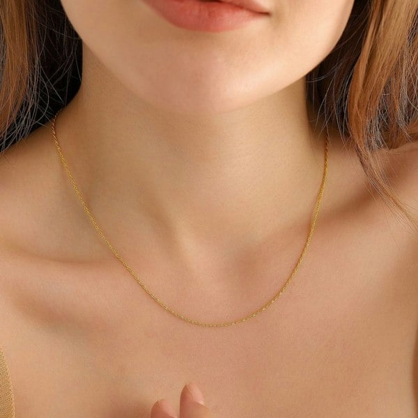 Spero London 9ct Solid Gold Italian Rope Chain Necklace