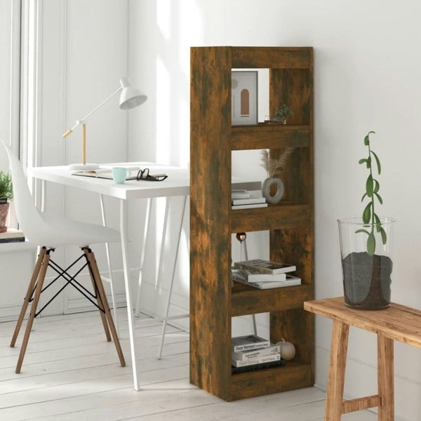 Berkfield Book Cabinet/Room Divider Smoked Oak 40x30x135 cm