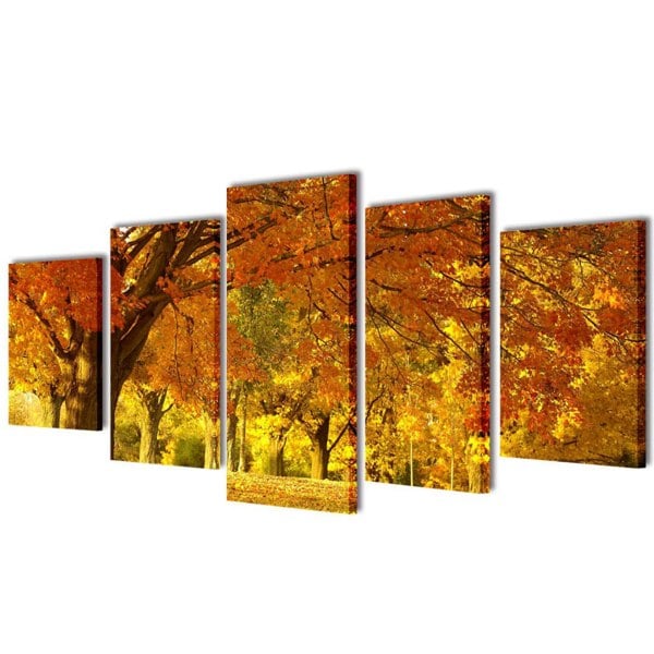 Berkfield Canvas Wall Print Set Maple 200 x 100 cm