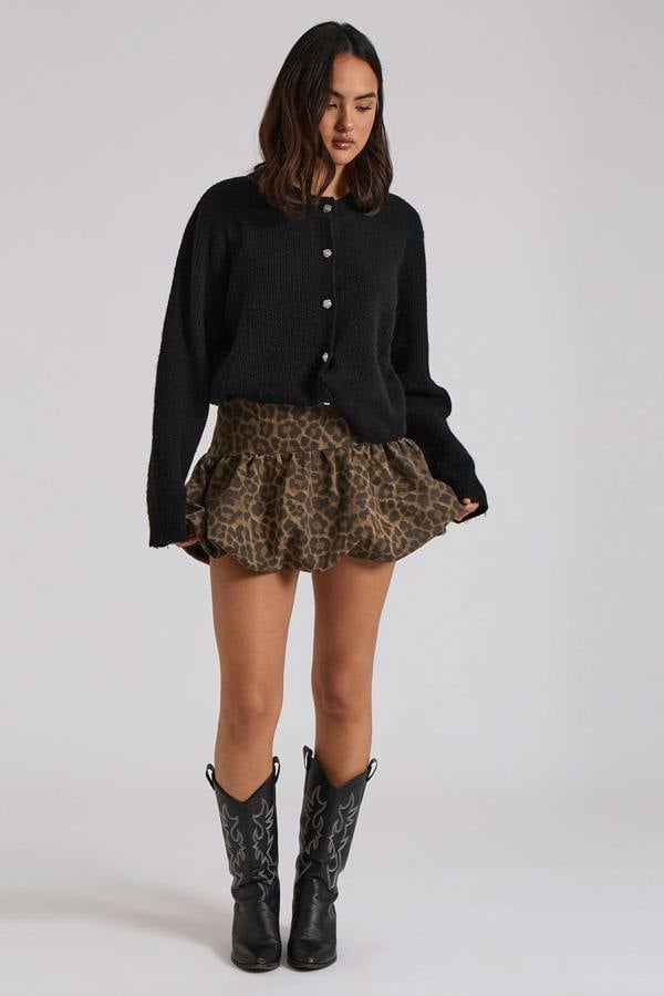 Urban Bliss Leopard Bubble Mini Skirt