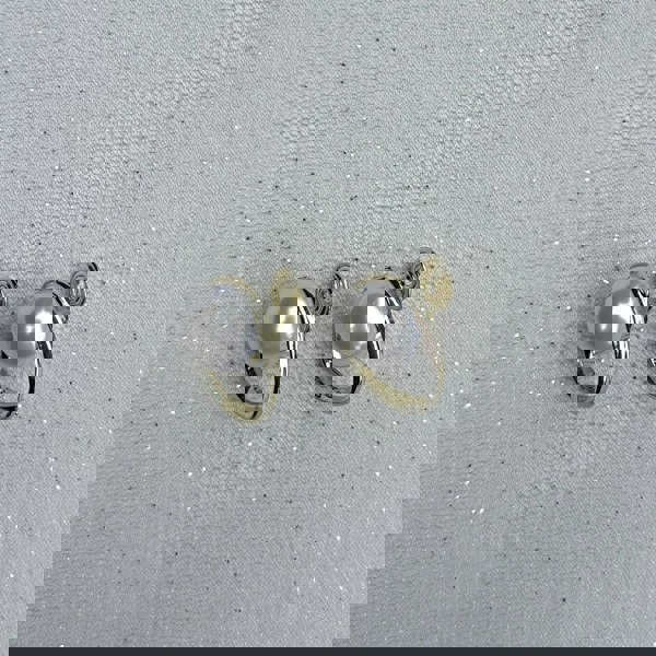 Pearl Clip On Earrings, Gold Side View, Faux Pearl Earrings For Non Pierced Ears, Gold Swirl Clip Ons, Elegant Vintage Style Pearl Earrings, Classic Gold Clip On Earrings