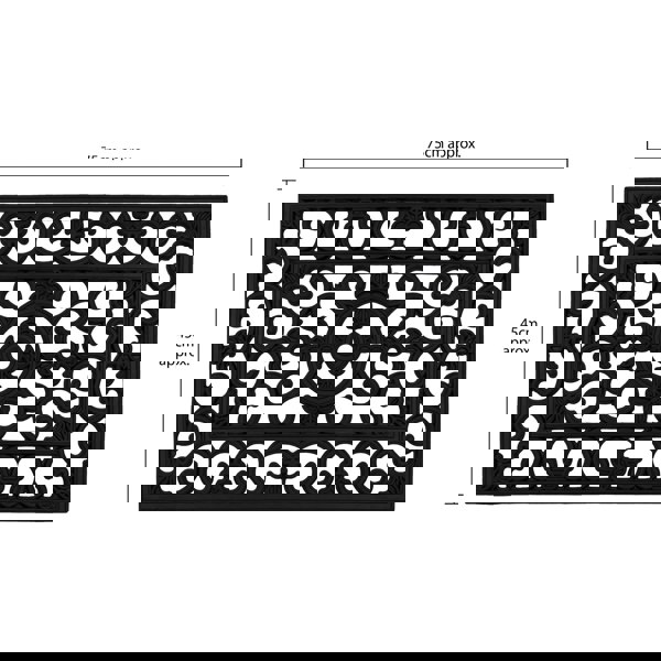 JVL Lexi Wrought Iron Effect Rubber Doormat, 45x75cm
