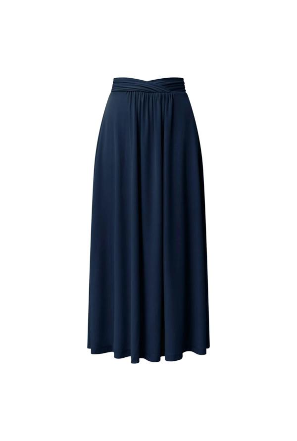 James Lakeland Navy Jersey Midi Skirt