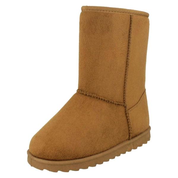 Spot On Girls Spot On Mid Leg Faux Fur Fleece Lined Boots