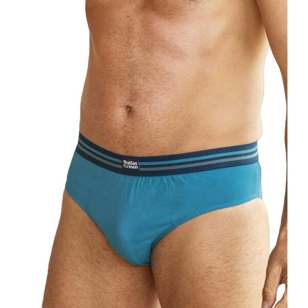 Atlas For Men Mens Comfort Briefs (Pack of 3) - Blue/Grey/Navy Blue