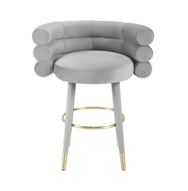 Furniture Edit Betty Grey Velvet Counter Bar Stool