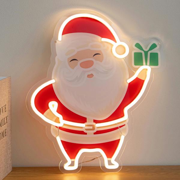 Samuel Alexander 40cm Santa Christmas Neon Light with Warm White LEDs & USB Cable