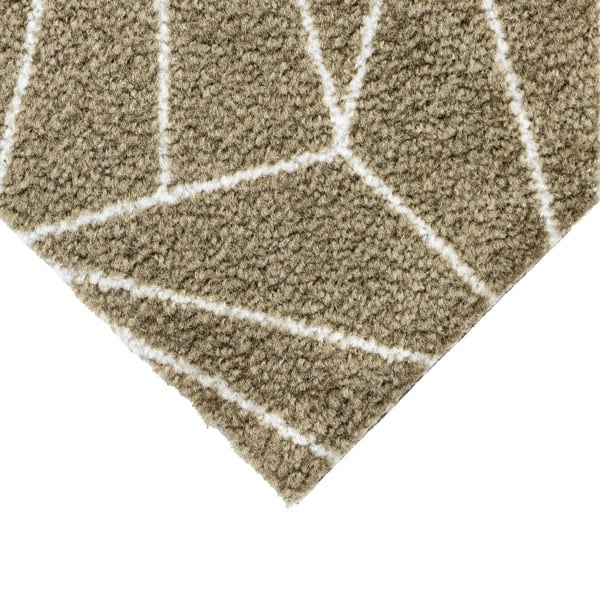 JVL Mega Mat Machine Washable Entrance Runner and Doormat Set, Brown Geo