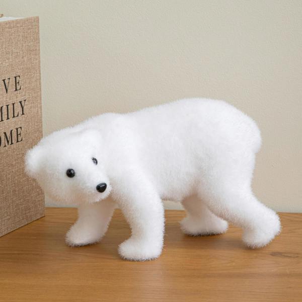 Samuel Alexander 25cm Freestanding Flocked Polar Bear Christmas Decoration