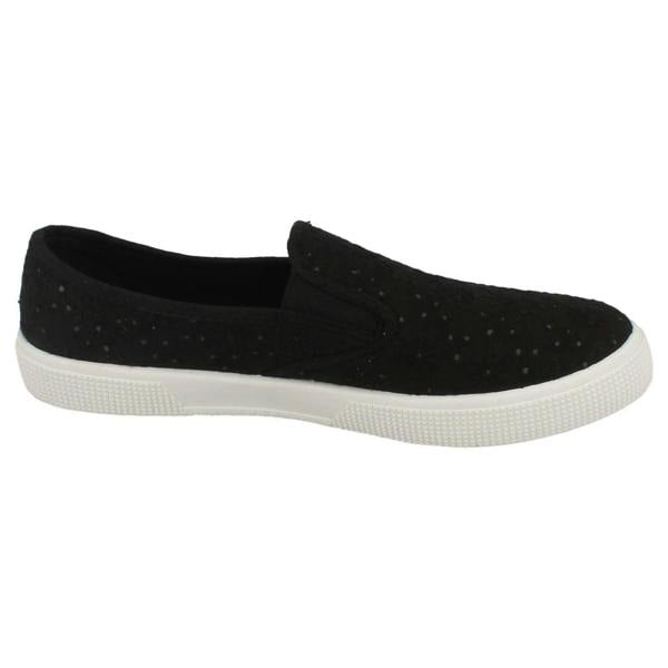 Spot On Ladies Spot On Slip On Plimsolls