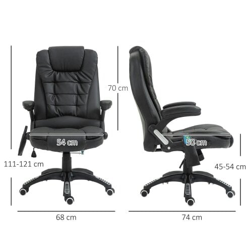 Bobobiy 6-Point Massage Office Chair with Seat Heated, 360, Black