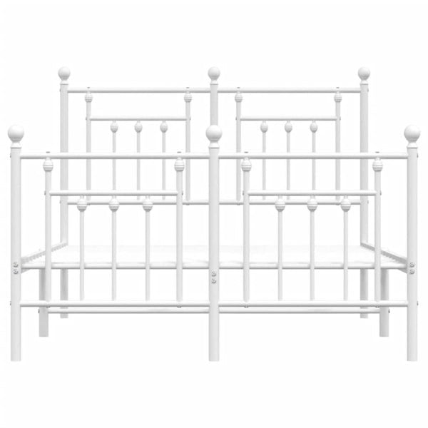 Berkfield Metal Bed Frame with Headboard and Footboard White 120x200 cm