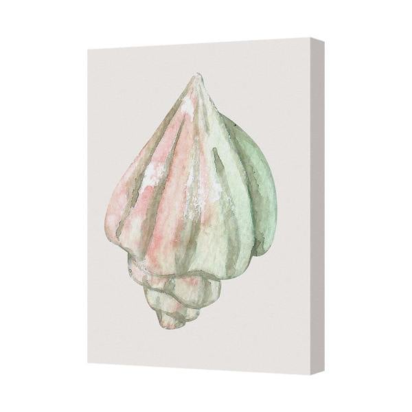 Benjamin Tate Design Pastel Seashell Watercolor Canvas Wall Art Print For Bedroom Decor