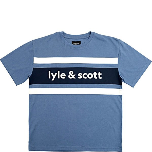 Lyle & Scott Boys Loose Fit Slogan Tee in Blue Horizon