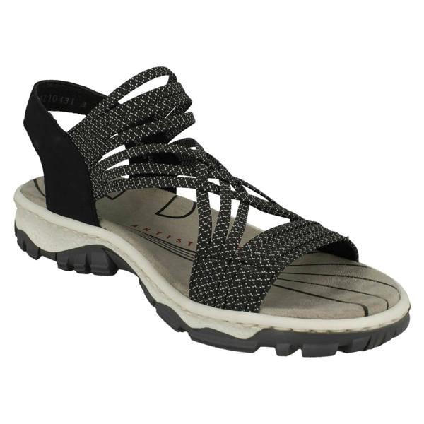Rieker Ladies Rieker Elasticated Cross Detailed Strappy Sandals 68888