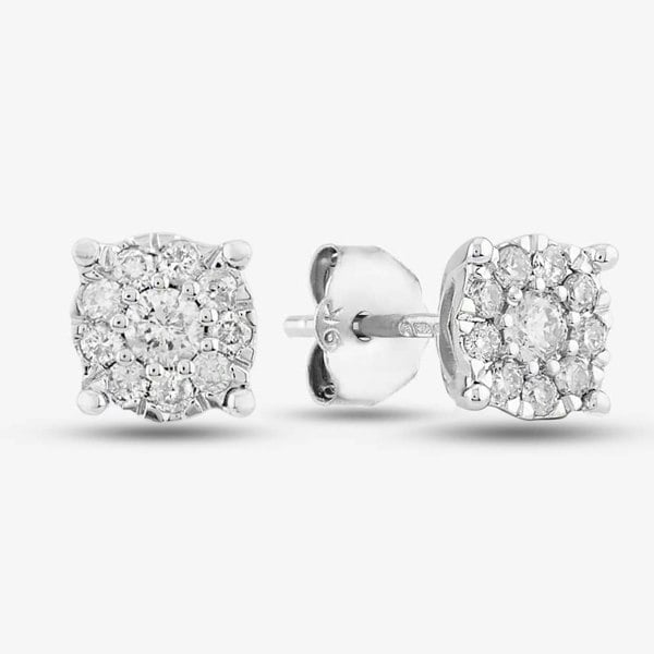 T. H. Baker 9ct White Gold 0.50ct Diamond Round Cluster Jewellery Set TH0121715