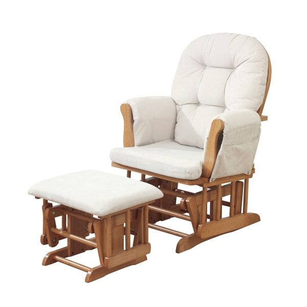 Natural wood Haywood glider chair ad footstool