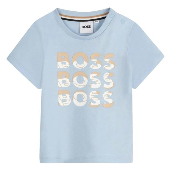 Boss Childrens/Kids Lettering Crew Neck Regular T-Shirt - Persian Blue - 