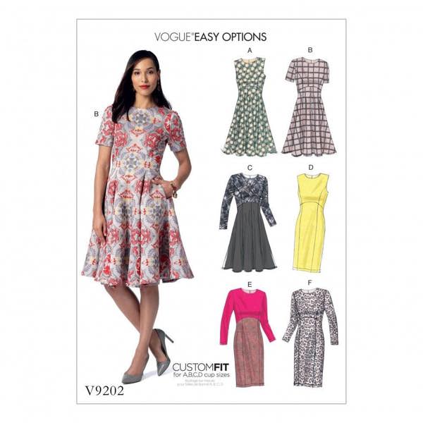 Vogue Sewing Pattern 9202, Dresses for Women, A5 (6-8-10-12-14) - Easy